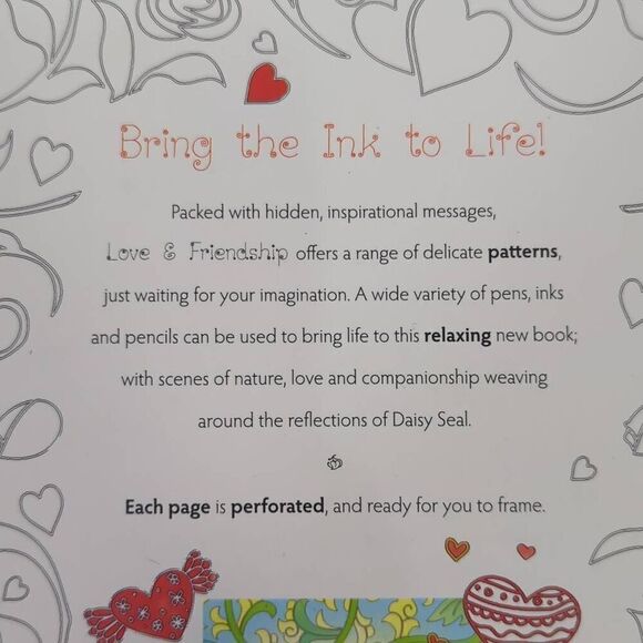 Mindfulness & Calm, Love & Friendship Adult Coloring Books Ink Inspiration - Picture 3 of 8